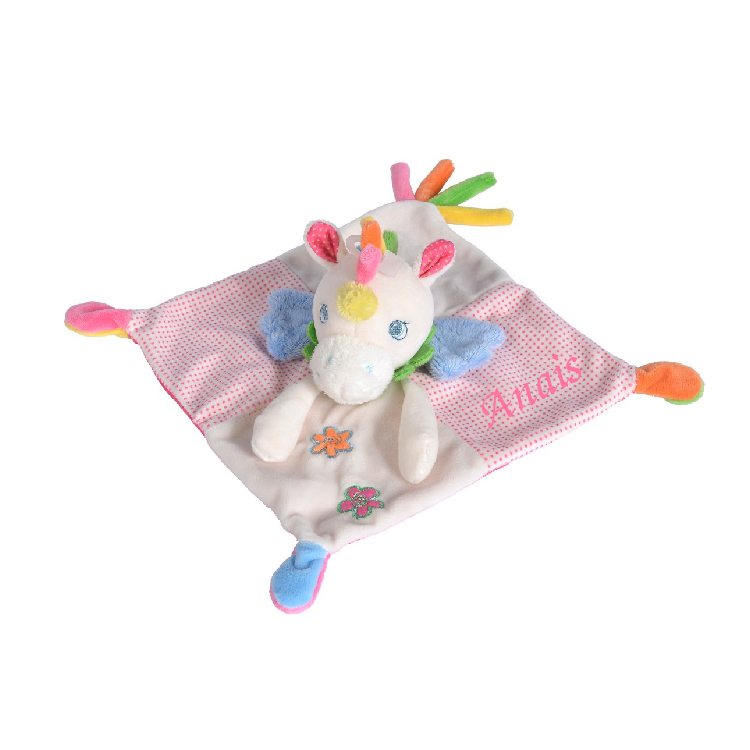  plat licorne blanc rose fleur 25 cm 